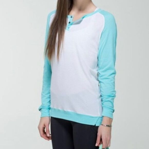 Lululemon Runamuk Striped Henley Shirt - Picture 1 of 7